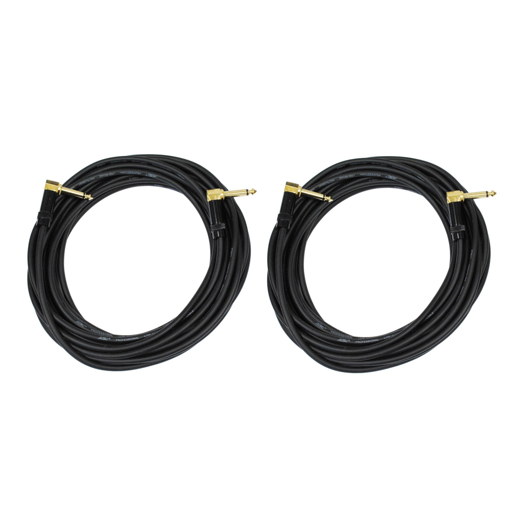 Audio 2000s E27150P2 1/4" TS Right Angle to TS Right Angle 50 Feet Patch Cable (2 Pack)