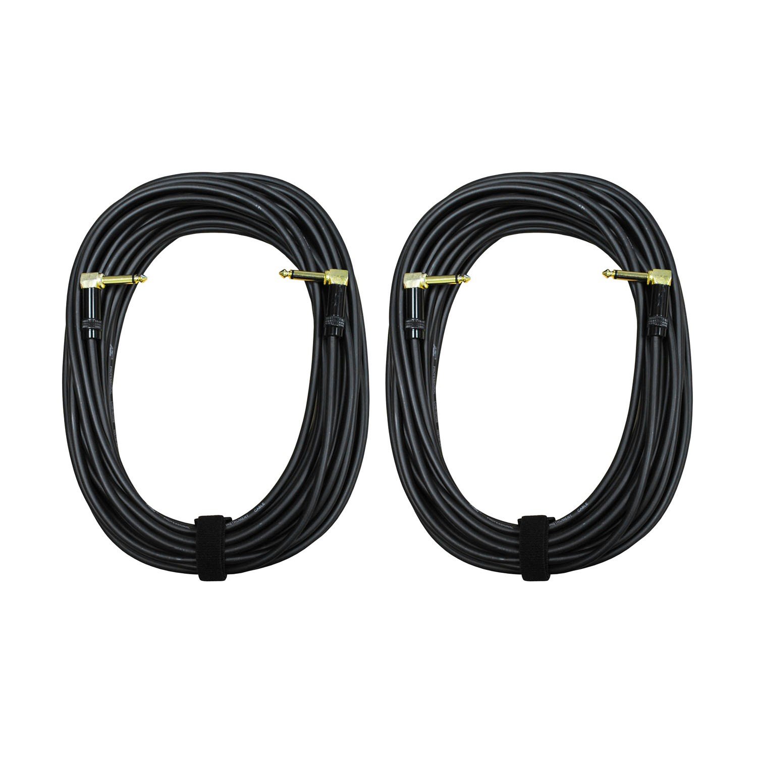 Audio 2000s E27150P2 1/4" TS Right Angle to TS Right Angle 50 Feet Patch Cable (2 Pack)