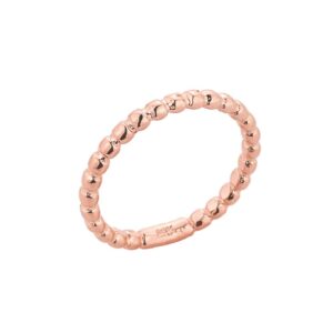 modern contemporary rings solid 14k rose gold mid finger beaded knuckle ring, size 5