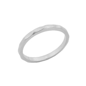 Modern Contemporary Rings Stackable Sterling Silver Mid Finger Band Hammered Knuckle Ring, Size 8