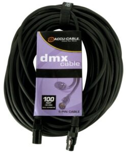 adj products ac5pdmx100 100 foot, 5 pin dmx cable, black