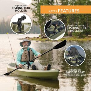 Lifetime Tamarack Angler Sit-On-Top Kayak, Olive, 120"