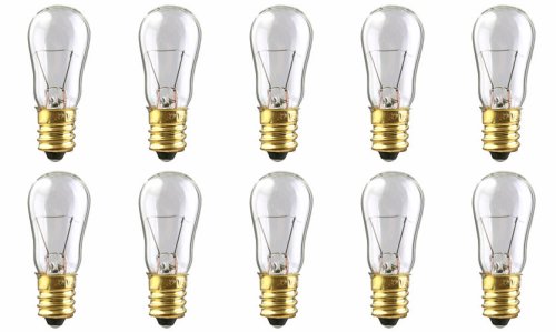 CEC Industries 6S6/12V Bulb, S6 Incandescent Light Bulb, 12V, 6W, E12 Candelabra Base (10-Pack)