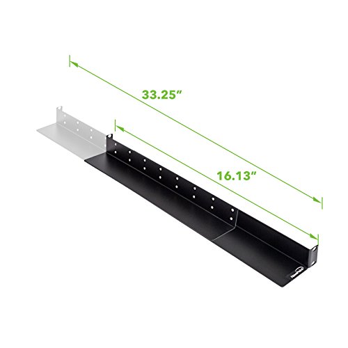 Navepoint 1U Adjustable 4-Post Rack Mount Server Shelf Rails Full Depth Set Black