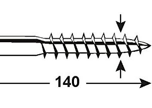 CONNEX KL3246140 Uni-Screws galv. 6,0x140, Silver, 6,0 x 140 mm