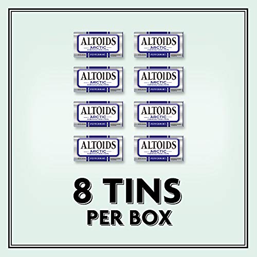 ALTOIDS Arctic Peppermint Breath Mints Hard Candy Bulk, 1.2 oz Tin (Pack of 8)