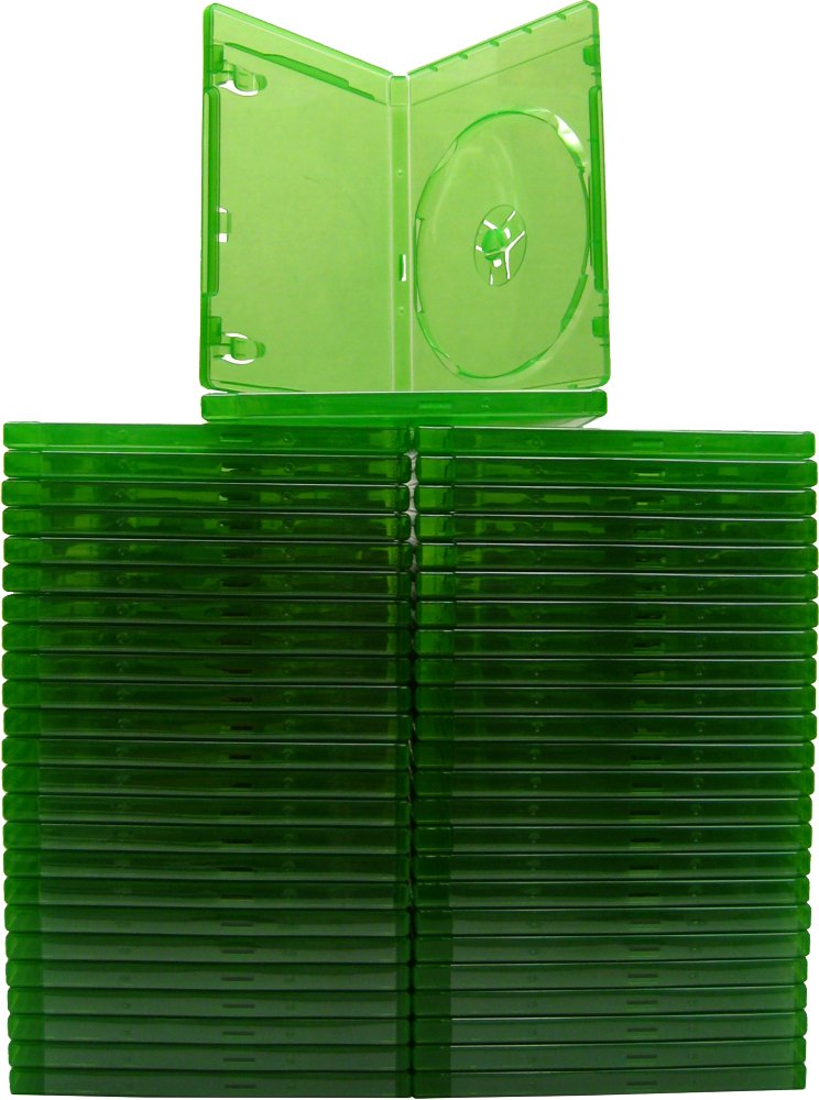 (50) 12mm Replacement Video Game Cases - Translucent Green - Compatible with Xbox One - #VGBR12XONE