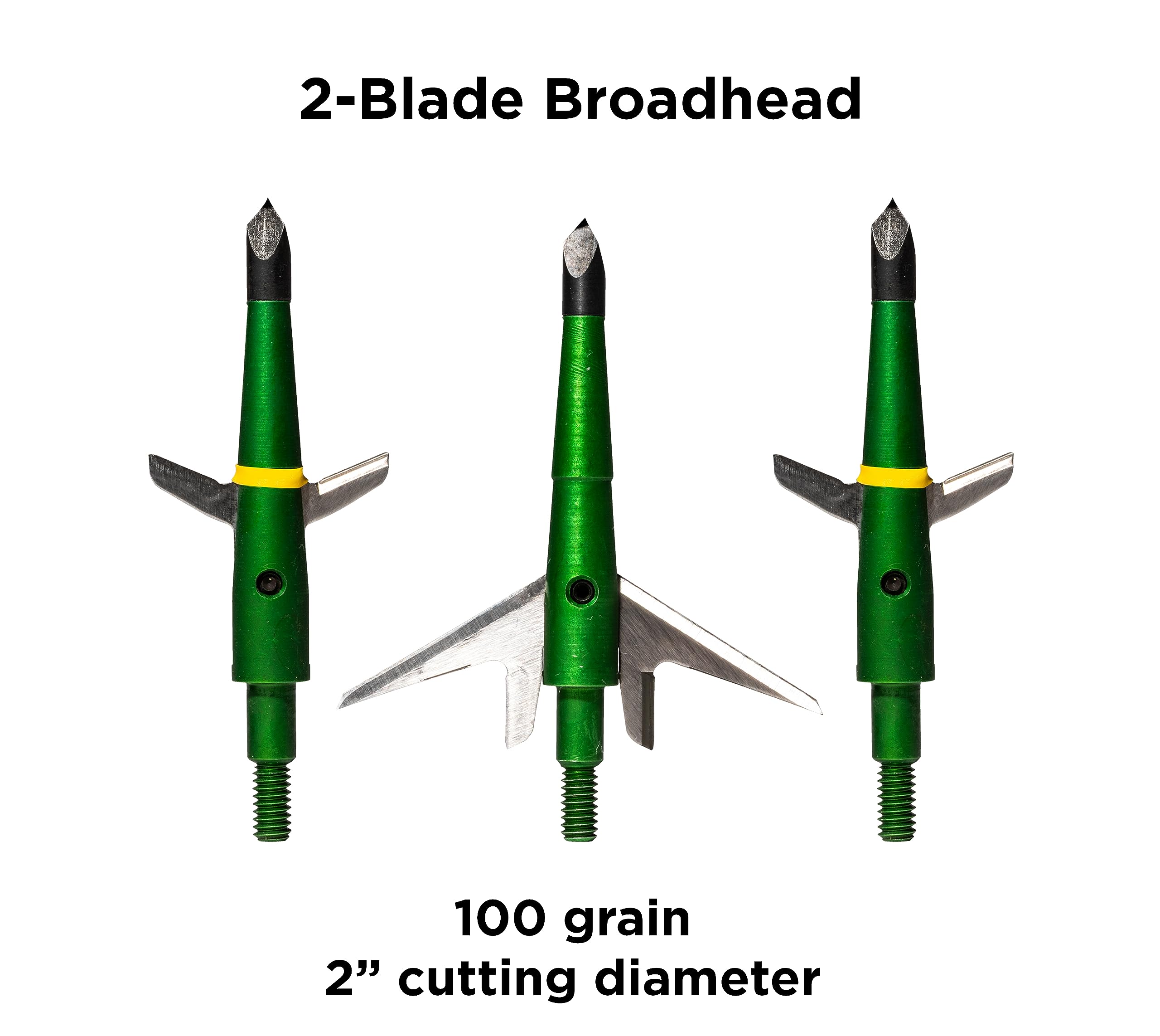 Swhacker SWH00207 #207 2 Inch Cut Broadheads Set of 3-100 Grain, Green, 2"