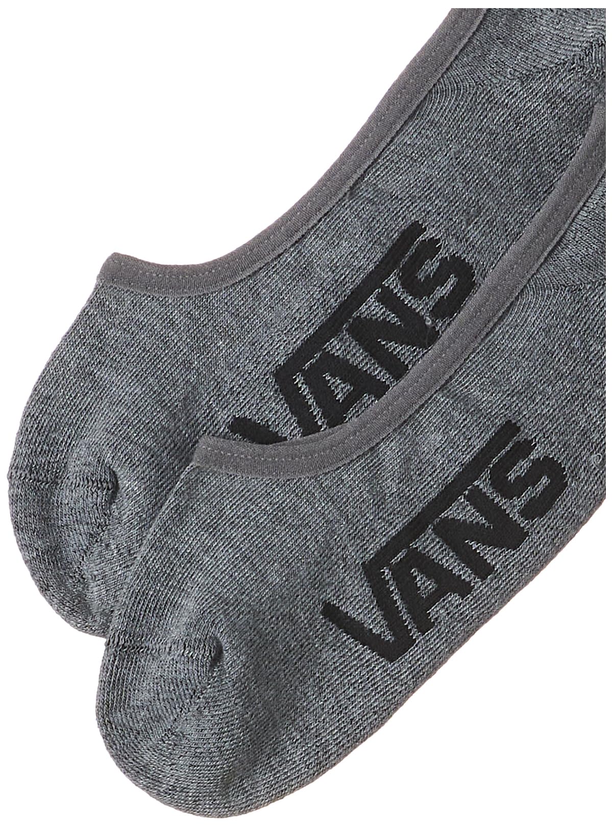 Vans Men's No Show Socks Heather Gray with black lettering - 3 pairs