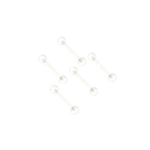 BodyJewelryOnline Transparent Tongue/Nipple Ring Retainer Barbell Pack (5 Pieces), 14 Gauge-5/8(16mm) Thickness, Clear Bioflex material, Hypoallergenic, Comfortable, Long-Lasting