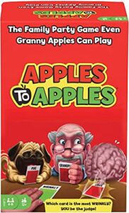 mattel games apples to apples card game, family game for game night with family-friendly words to make crazy combinations