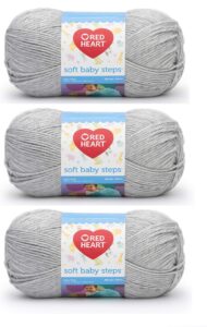 red heart e746-9401 red heart soft baby steps yarn - elephant (pack of 3)