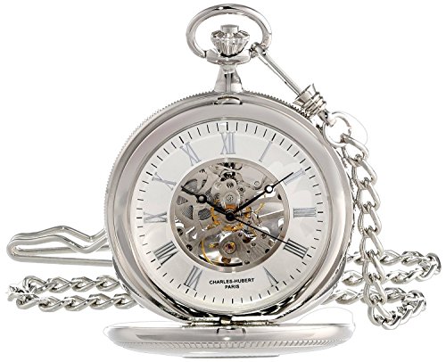 Charles-Hubert, Paris 3953-W Classic Collection Analog Display Mechanical Hand Wind Pocket Watch