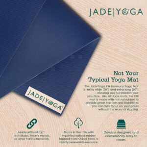 JadeYoga XW Harmony Yoga Mat – Extra Wide and Extra Long Yoga, Workout, Home Exercise, Fitness Mat For Home And Gym- Yoga Mat For Men and Women- 80" Midnight Blue