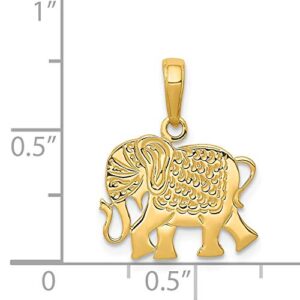 The Black Bow 14k Yellow Gold Flat Circus Elephant Pendant