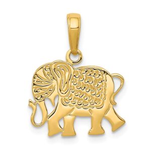 the black bow 14k yellow gold flat circus elephant pendant