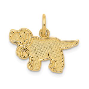 the black bow 14k yellow gold saint bernard puppy pendant