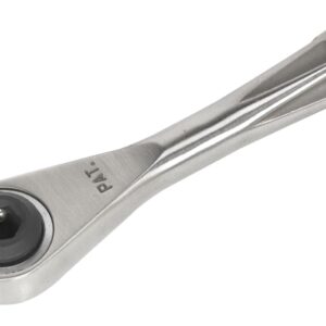 Sealey AK6962 Bit Driver Micro Stainless Steel Ratchet, 1/4 Hex, 85mm x 123mm x 42mm, Silver