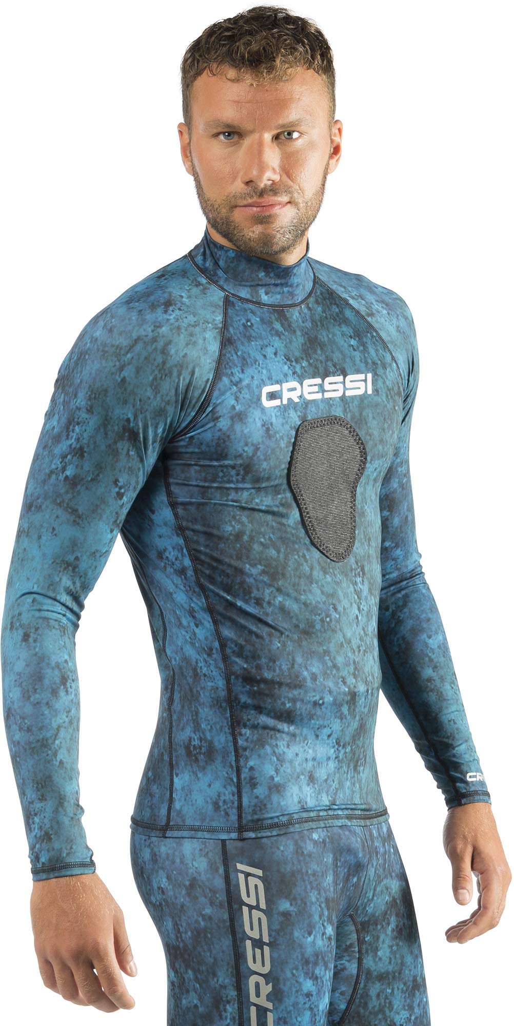 Cressi Hunter Rash Guard, camo blue, XL