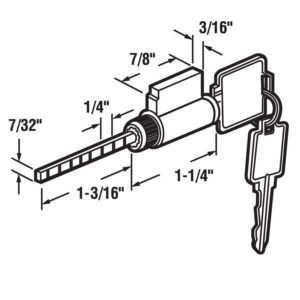 Gordon Glass® Replacement Keyed Cylinder for Sash Controls Patio Handle Sets - Randomly Keyed | Sliding Door Cylinder Lock, Weiser, 5-Pin Tumbler Lock (Pack of 1)