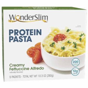 WonderSlim Protein Pasta, Creamy Fettuccini Alfredo, 12g Protein, 200 Calories (5ct)