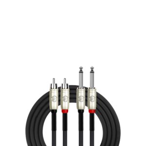 Kirlin Cable AP-403PR-06/BK - 6 Feet - Dual RCA to Dual 1/4-Inch Patch Cable