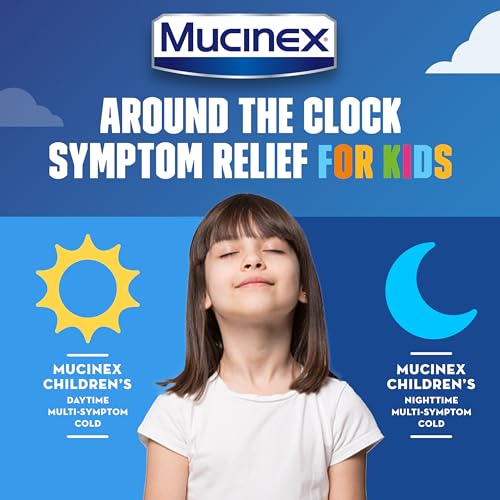 Mucinex Children's Day & Night Combo Pack, Kids Cold Medicine / Kids Cough Medicine, Daytime Cold Medicine & Night Time Cold and Flu Medicine, Mucinex Kids Medicine, Berry Flavor Liquid (2 X 4 Fl Oz)