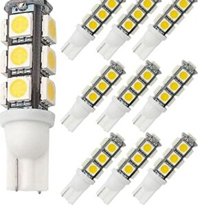 Sago 10 Pack, Wedge T10-T5 1w Bulb 360deg LED Extra bright for Malibu 12v Dc Landscape Light-13 SMD- pure White