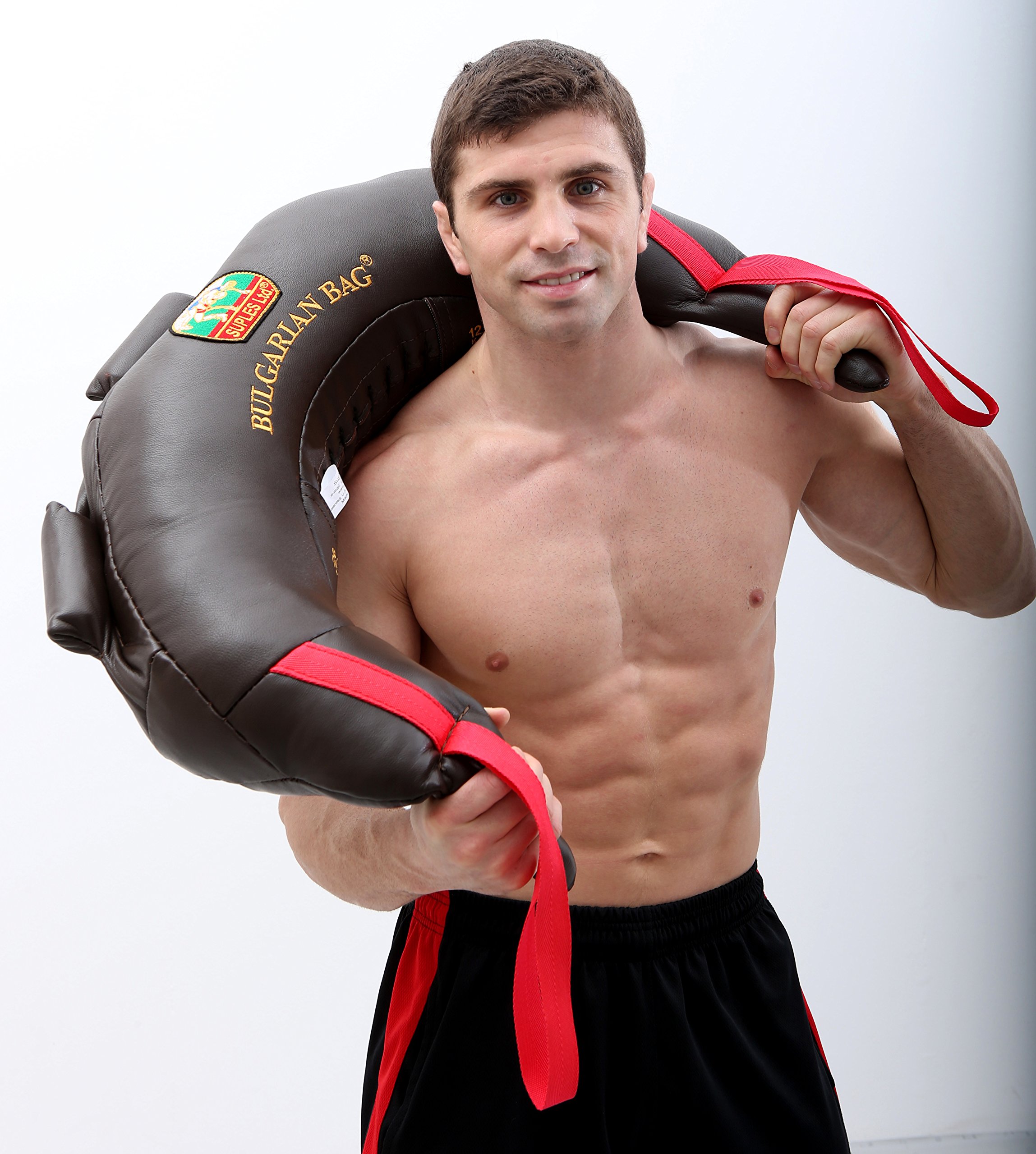 Bulgarian Bag Suples Original - Leather Size M(26lbs), Made by Suples, Including The Instructional Video from The Inventor Coach Ivan Ivanov (Wrestling, Fitness)