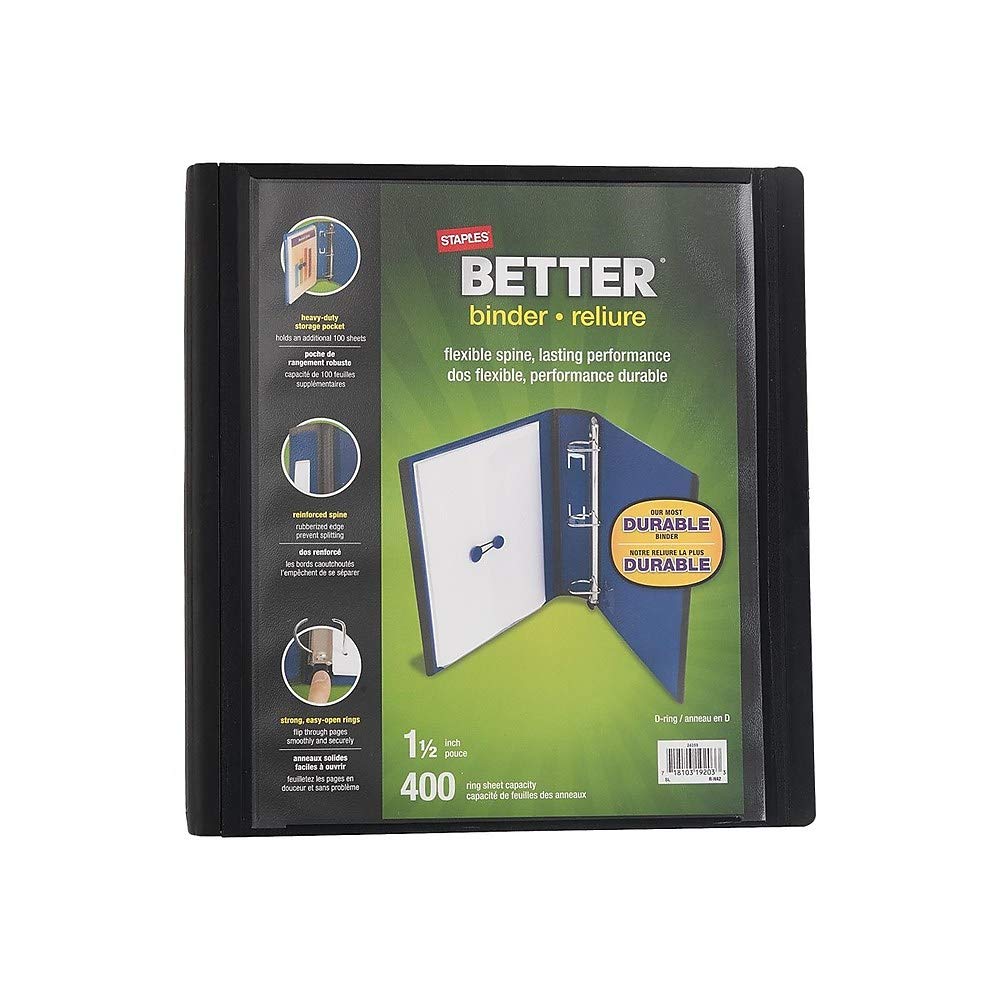 Staples Better Binder 1.5 inch BLACK