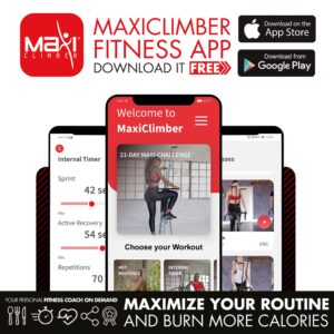 MaxiClimber Vertical Climber Combines Resistance Training and High-Intensity Cardio for a Full Body Workout. Free Coach-led Classes & Fitness App