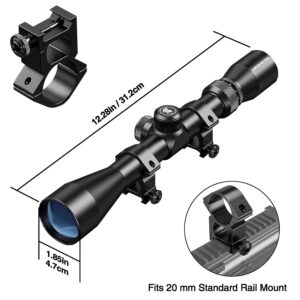 Lancer Tactical Airgun Airsoft Scope: 3-9x40 Rifle Scope with Fast Focus Eyepiece and Reticle Crosshair for Accurate Shooting w/Mil-dot 3" Eye Relief - 40mm