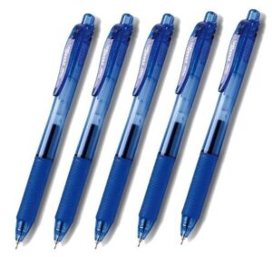 pentel energel x rubber grip & click retractable fine line, needle tip -bln-105- cost performance model -0.5mm-blue ink-value se