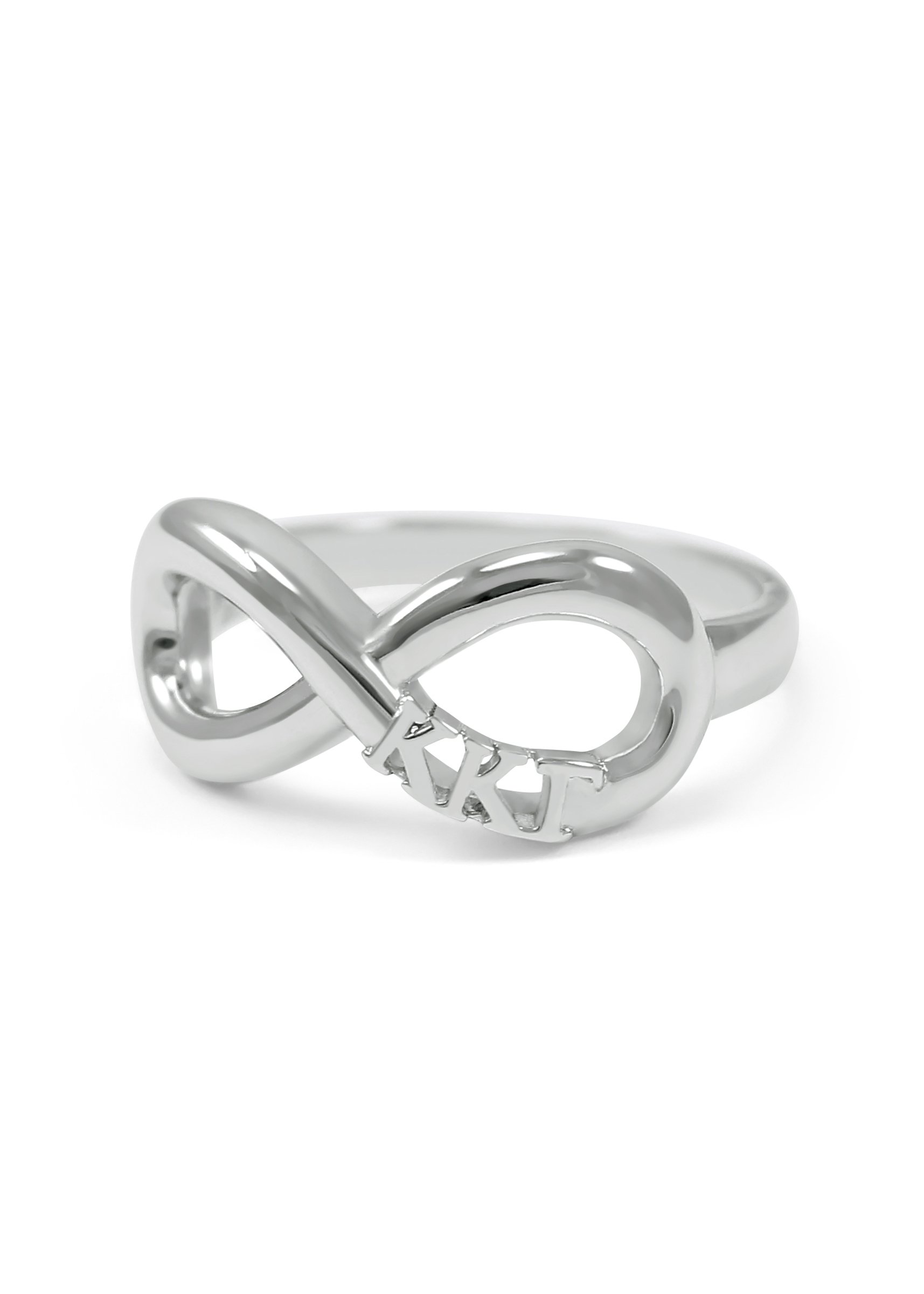 The Collegiate Standard Kappa Kappa Gamma Sterling Silver Infinity Ring (07)