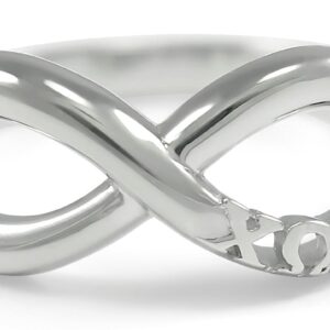 The Collegiate Standard Chi Omega Sterling Silver Infinity Ring (06)