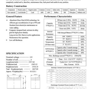 ML35-12 - 12 Volt 35 AH SLA Battery- Mighty Max Battery Brand Product