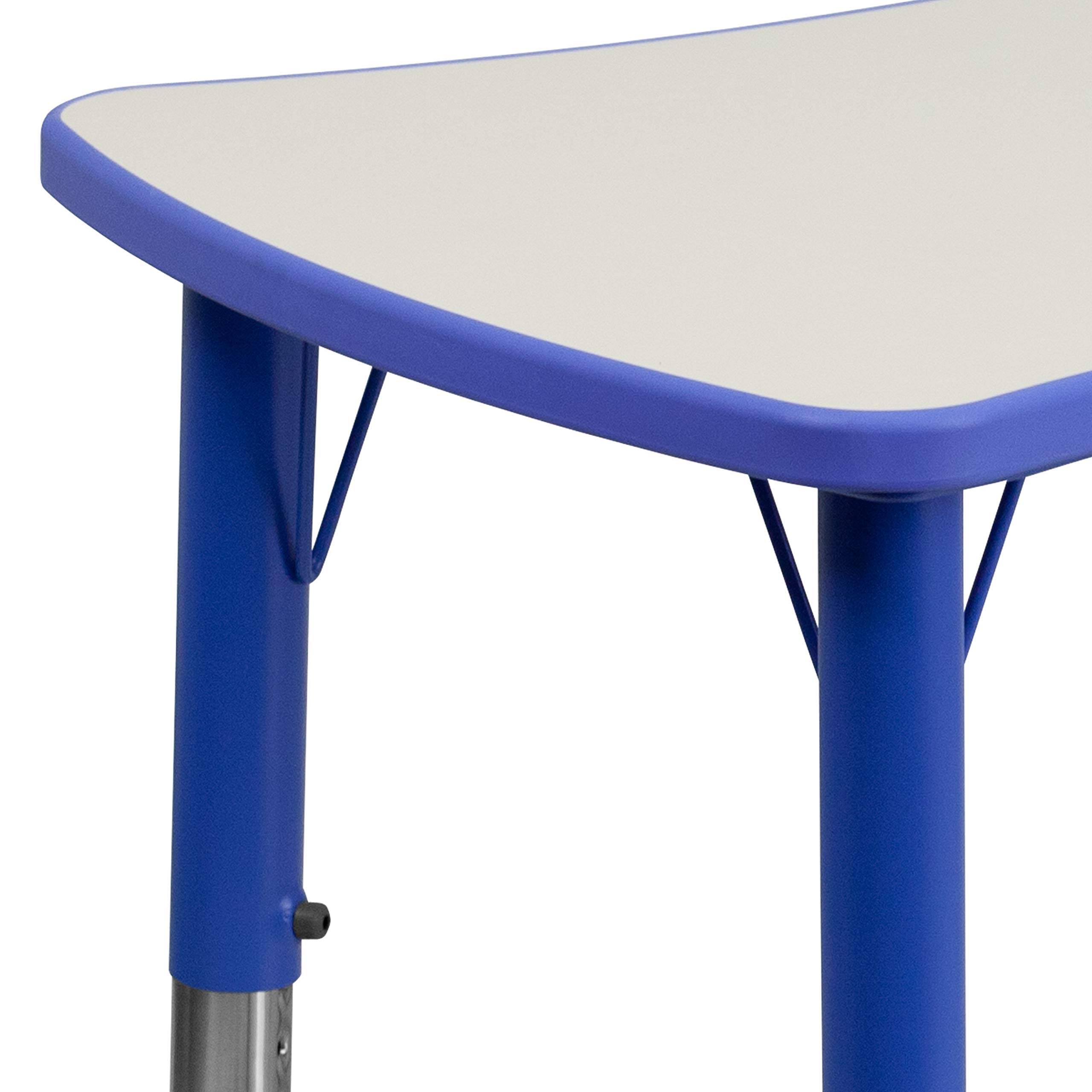 Flash Furniture Adjustable Classroom Activity Table for School/Home, Rectangular Plastic Table for Kids, 21.875"W x 26.625"D x 14.5-23.5"H, Blue/Gray