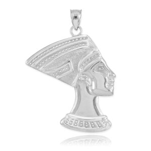 high polish 925 sterling silver egyptian queen nefertiti charm pendant