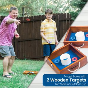 Washer Toss Game Outdoor Games Giant Yard & lawn Games | Set of 2 Solid Wood Targets and 2.5-inch Washers Toss Rings| Bulls-eye Pitching board| Backyard Beach Camping Party for Family & Kids|