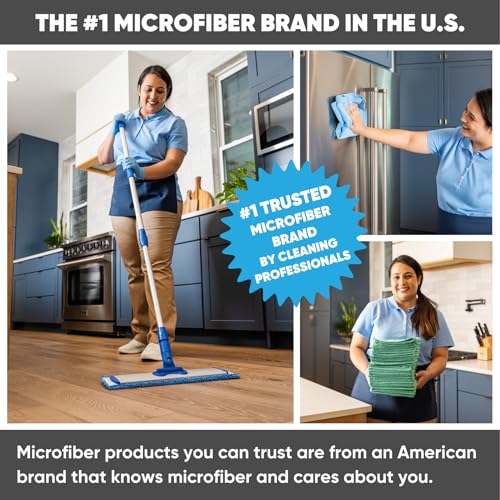 18" Professional Microfiber Mop - Hardwood Floor Mop - Dry & Wet Mop for Wood, Laminate, Tile, Vinyl Floors | Washable Pads | Wet & Dust Mopping | Adjustable Handle