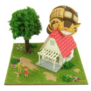 cat bus and studio ghibli mini kusakabe house mp07-02 (paper craft) by totoro