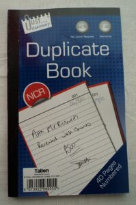 duplicate book no carbon required 8"x5"