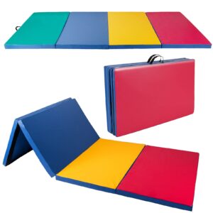 polar aurora 4'x8'x2 multipe colors thick folding gymnastics gym exercise aerobics mats stretching fitness yoga 10 colors (4 colors)