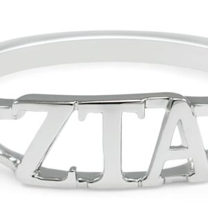 The Collegiate Standard Sterling Silver Zeta Tau Alpha ring with cut-out letters size 7