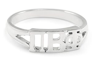 the collegiate standard sterling silver pi beta phi ring with cut-out letters size 7