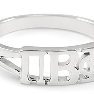 The Collegiate Standard Sterling Silver Pi Beta Phi ring with cut-out letters size 7