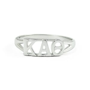 The Collegiate Standard Sterling silver Kappa Alpha Theta ring with cut-out letters size 6