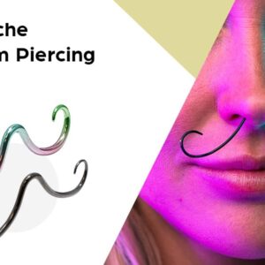 BodyJewelryOnline Black Septum Moustache Nose Ring [Curly Design], 316L Surgical Steel, 2¾” Length, Hypoallergenic, Lead/Nickel Free, Smooth Surface Rainbow removable O-rings