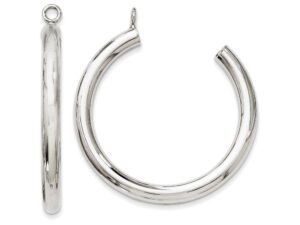 fjc finejewelers 14k white gold polished tube hoop earring jackets