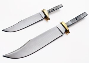 whole earth supply set of 2 blades for knife making (5 1/4" & 7 1/2") mini hunter blank custom game hunting blanks skinning knives